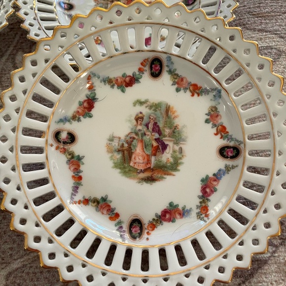 Antique German Porcelain Reticulate Bowl - Picture 8 of 8